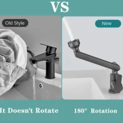 Drehbarer, spritzwassergeschützter Wasserhahnarm – universelle Passform