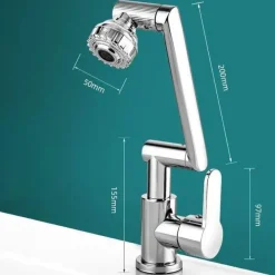 Drehbarer, spritzwassergeschützter Wasserhahnarm – universelle Passform