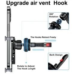 Drehbarer, unsichtbarer Telefonhalter für die Autolüftung - Verstellbare Universalhalterung