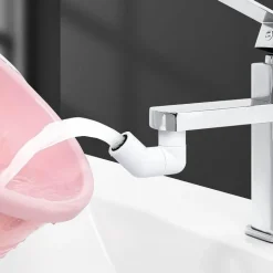 Drehbarer Wasserhahn-Verlängerer mit Spritzschutz – Universal-Spülbeckenaufsatz