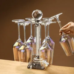 Drehbarer Weinglashalter aus Kristallglas – Eleganter Ständer für Trinkgefäße
