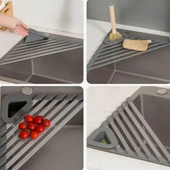 Dreieckiges Abtropfgestell für die Spüle – platzsparendes Küchenregal