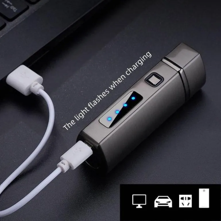 Dreiflammiges USB-Taschenfeuerzeug – winddichtes, wiederaufladbares Jet-Feuerzeug