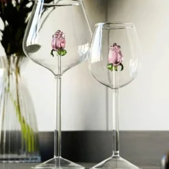 3D-Rosen-Stielglas – elegantes Weinglas, Champagnerflöte, Geschenk