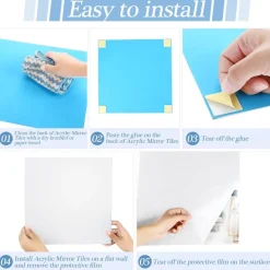 3D-Spiegel-Wandaufkleber – selbstklebende DIY-Heimdekoration