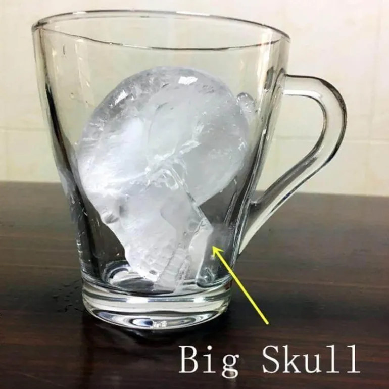 3D-Totenkopf-Eiswürfelform – unverzichtbar für Halloween-Partys