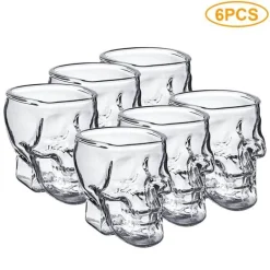 3D-Totenkopf-Kristallbecher – transparentes dekoratives Trinkgeschirr