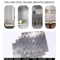 3D-Wandaufkleber aus Metallziegeln – selbstklebende Dekorplatten