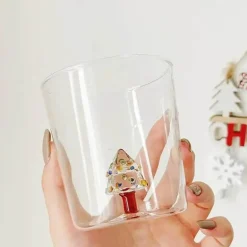 3D-Weihnachtsbaumbecher aus Rosenglas – Weihnachtsgeschenk-Dekoration