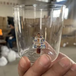 3D-Weinglas mit Weihnachtsbaum – 300 ml, Trinkgeschirr für die Feiertage, Geschenk