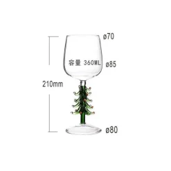 3D-Weinglas mit Weihnachtsbaum – 300 ml, Trinkgeschirr für die Feiertage, Geschenk