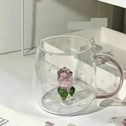 3D-Weinkelch-Set aus rosa Glas – elegante Weingläser als Geschenk für Zuhause
