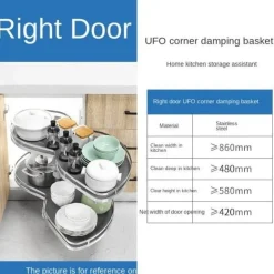 Eckküchenschrank - Aufbewahrungseinheit aus Edelstahl