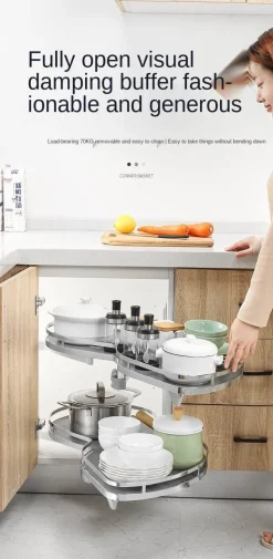 Eckküchenschrank - Aufbewahrungseinheit aus Edelstahl