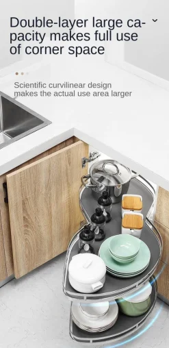 Eckküchenschrank - Aufbewahrungseinheit aus Edelstahl