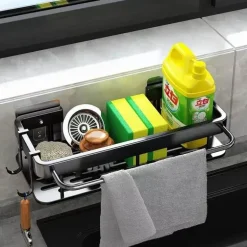 Eckregal aus Aluminium – Wandmontiertes Aufbewahrungsregal für Bad und Küche