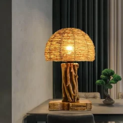 Eco-Friendly NaturalWeave Table Lamp - Sustainable Design