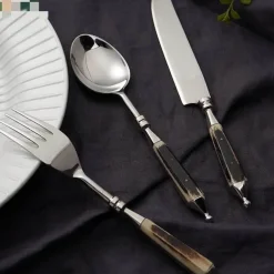 Edelstahl-Besteckset - Tafelbesteck Gabel Messer Löffel