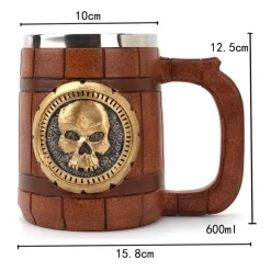 Edelstahl-Holzbecher - Einzigartiges Trinkgeschirr im antiken Design