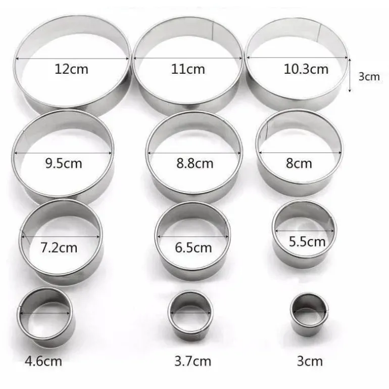 Edelstahl-Kuchenformen-Set – 12-teiliges Backwerkzeug für perfekte Kuchen