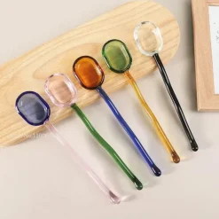 Edles Dessertlöffel-Set aus Glas – Stilvolles Servierbesteck für Desserts