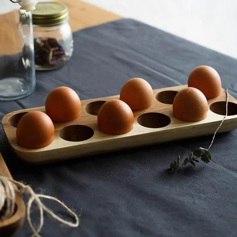 Eier-Aufbewahrungsbox aus Holz – Rustikaler Küchen-Organizer