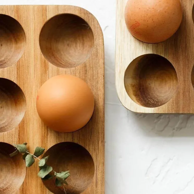 Eier-Aufbewahrungsbox aus Holz – Rustikaler Küchen-Organizer
