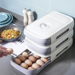 Eieraufbewahrungsschublade - Stapelbarer Kühlschrank-Organizer