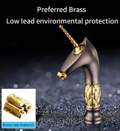 Einhorn-Badezimmerarmatur – Kreative Einzelwaschbeckenarmatur