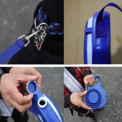 Einziehbare Hundeleine mit Wasserflasche – Reise-Haustierzubehör für Hunde