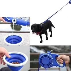 Einziehbare Hundeleine mit Wasserflasche – Reise-Haustierzubehör für Hunde