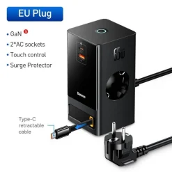Einziehbare Schnelllade-Steckdosenleiste - Digitales Verlängerungskabel