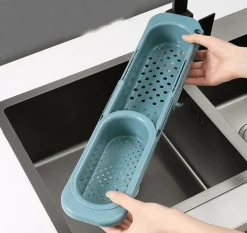 Einziehbarer Spülbecken-Organizer – Aufbewahrungslösung zum Abtrocknen von Geschirr