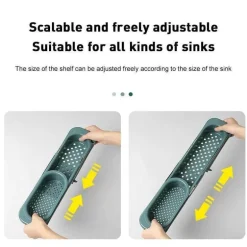 Einziehbarer Spülbecken-Organizer – Aufbewahrungslösung zum Abtrocknen von Geschirr