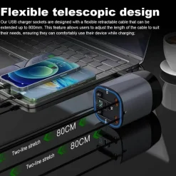 Einziehbares Auto-Schnellladegerät - Intelligentes USB-Ladegerät