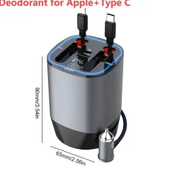 Einziehbares Auto-Schnellladegerät - Intelligentes USB-Ladegerät