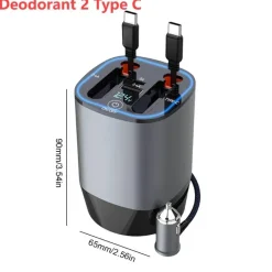 Einziehbares Auto-Schnellladegerät - Intelligentes USB-Ladegerät