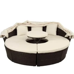 Einziehbares Gartensofa-Set mit Baldachin