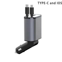 Einziehbares 4-in-1-Autoladegerät mit Schnellladefunktion