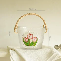 Eiskübel aus Bambus – Stilvoller tragbarer Getränkekühler