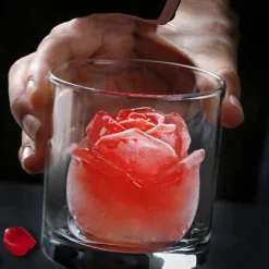 Eiswürfelform aus Silikon mit Rosenmotiv – Blumentablett für Getränke
