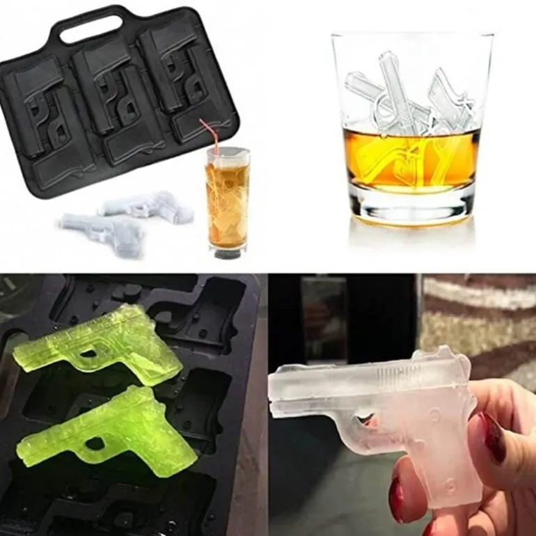 Eiswürfelform mit Gothic-Totenkopf – 3D-Halloween-Partyform
