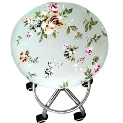 Elastischer Stuhlbezug mit Blumenmuster – Stilvoller, schmutzabweisender Schonbezug für Barhocker zu Hause