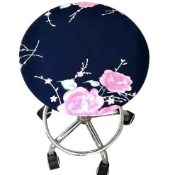 Elastischer Stuhlbezug mit Blumenmuster – Stilvoller, schmutzabweisender Schonbezug für Barhocker zu Hause