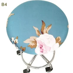 Elastischer Stuhlbezug mit Blumenmuster – Stilvoller, schmutzabweisender Schonbezug für Barhocker zu Hause