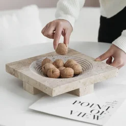 Elegance Tablett-Set - Travertin Deko-Kollektion