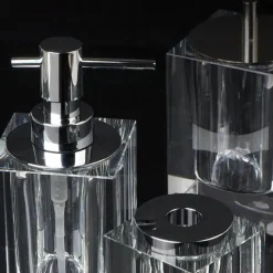 Elegant Crystal Glass Bathroom Accessories Set - Eva Design