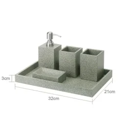 Elegant Frosted Resin Bathroom Set - Stylish Bath Accessories
