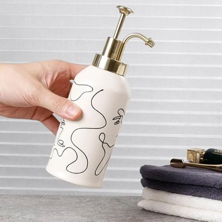 Elegant Line Drawing Bathroom Set - Stylish Home Decor Essentials