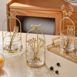 Elegante Aufbewahrungsdose für Dessertgabel und -löffel – luxuriöser Küchen-Organizer